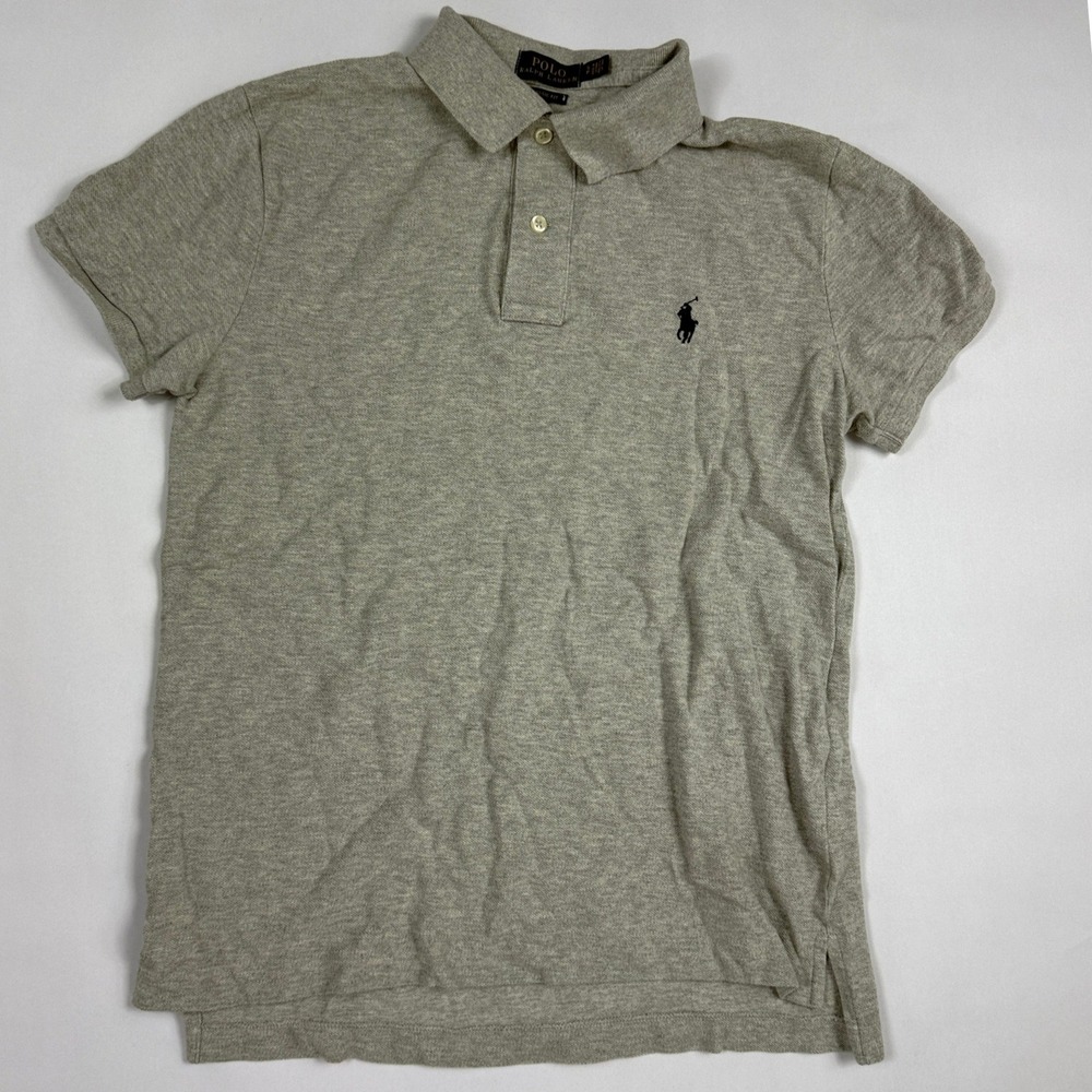 Y2K Polo Ralph Lauren Mens Small Grey Short Sleeve Polo Shirt *Extra Small Fit*